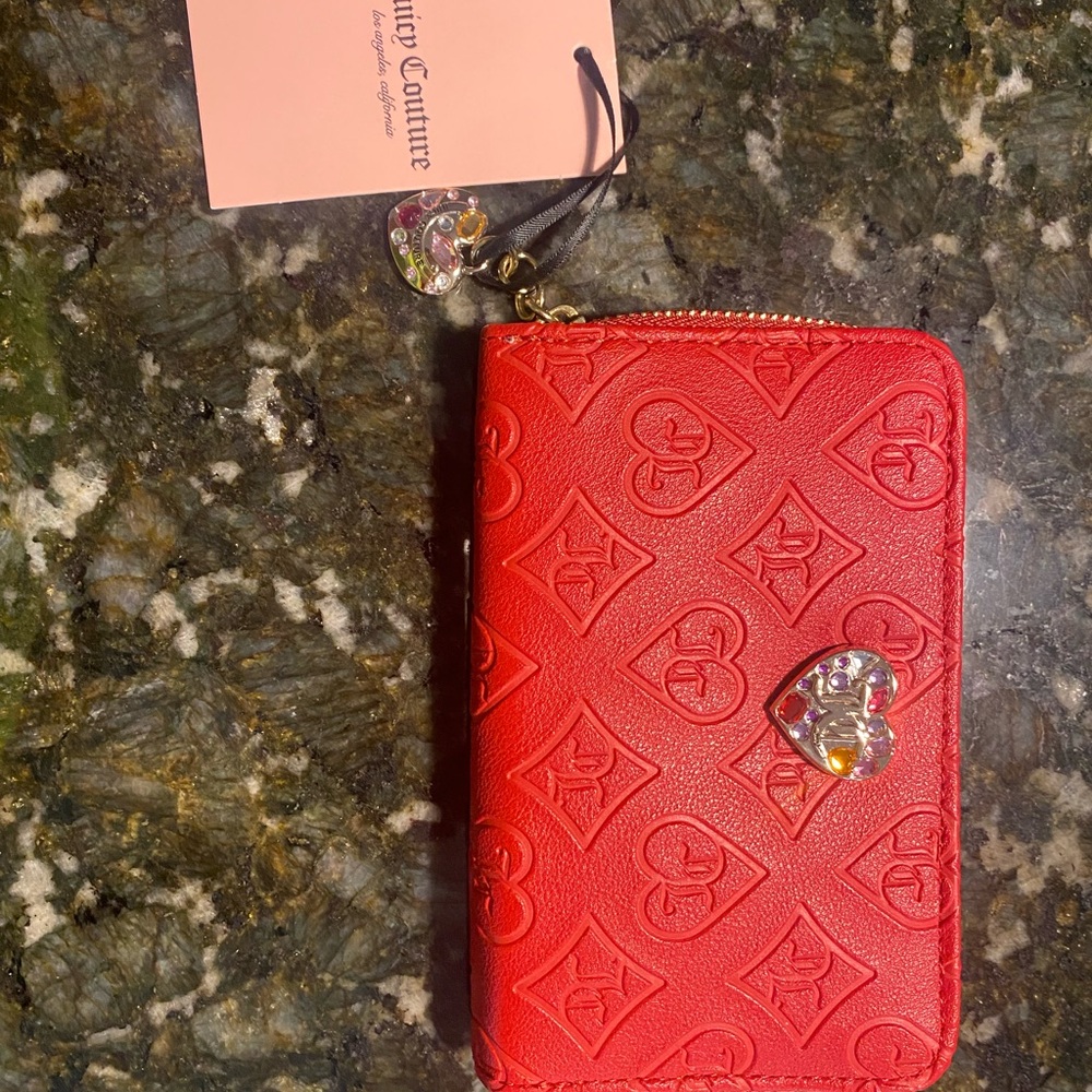 Juicy Couture Red Zip Vintage Wallet NWT
